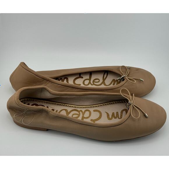 EUC Sam Edelman Felicia Round Toe Slip‎ On Leather Tan Ballet Flats - Picture 11 of 16